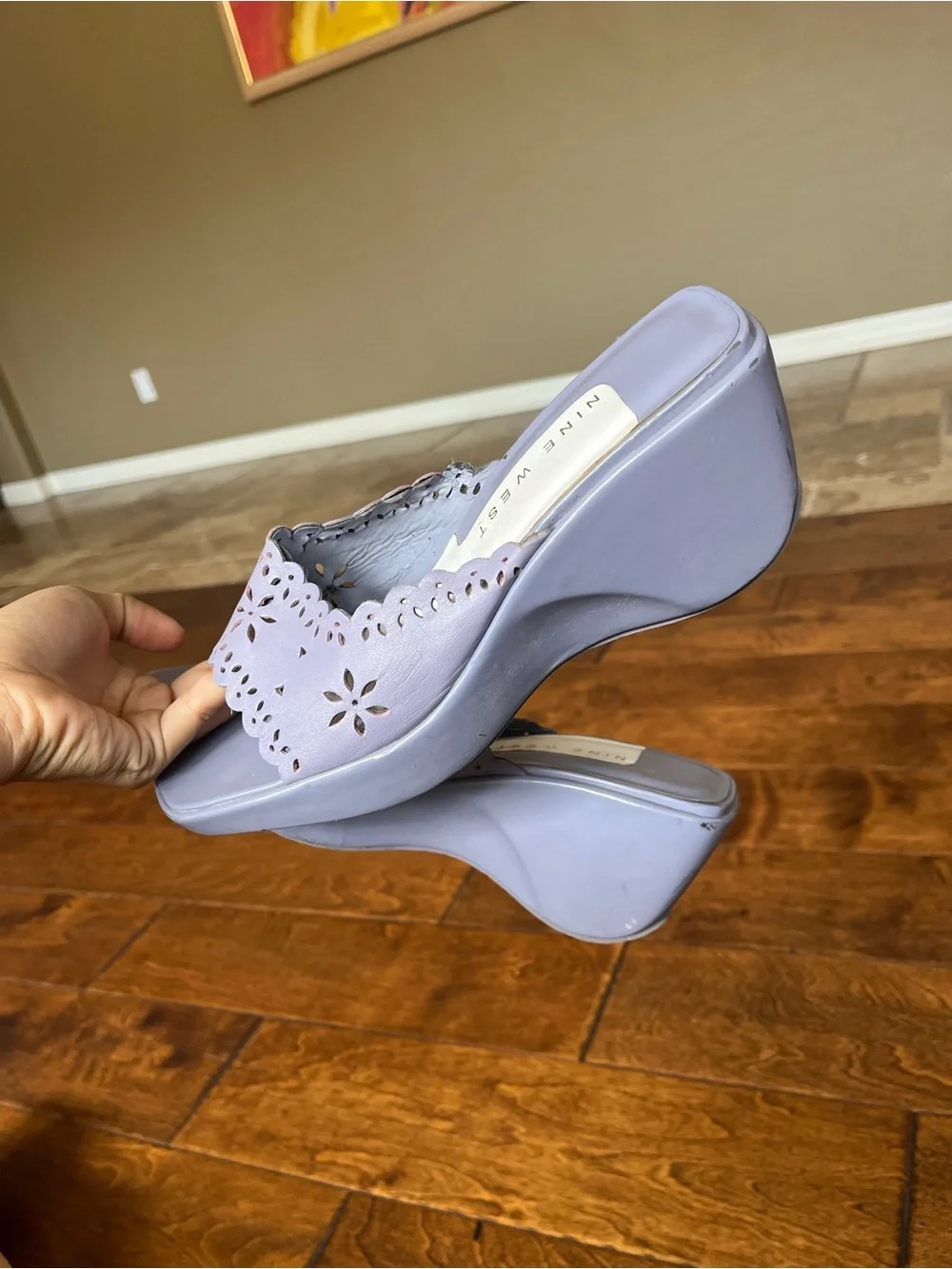Nine West Lavender Wedge Sandals